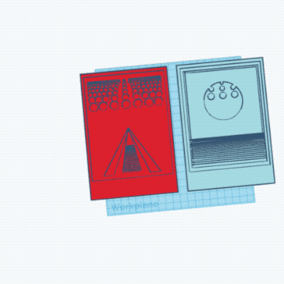 3D designs of 2 test block prints in Tinkercad